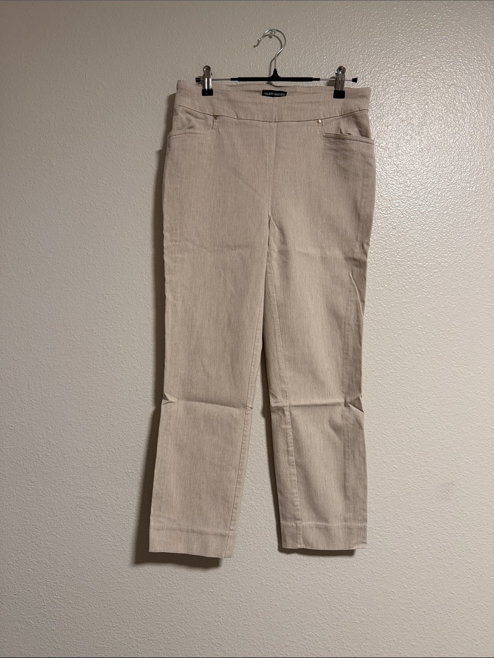 Hilary Radley Neutral Beige Straight-Leg Business Pants